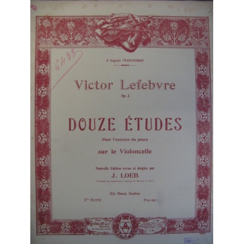 LEFEBVRE Victor 12 Etudes Violoncelle