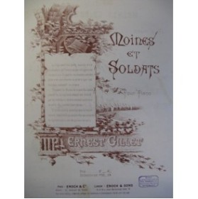 GILLET Ernest Moines et Soldats Piano 1895