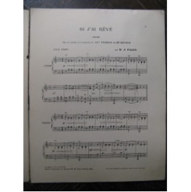 PAANS W. J. Si j'ai rêvé Pousthomis Piano 1907