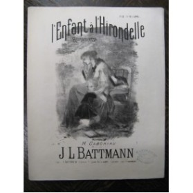 BATTMANN J. L. L'Enfant à l'Hirondelle Chant Piano ca1860
