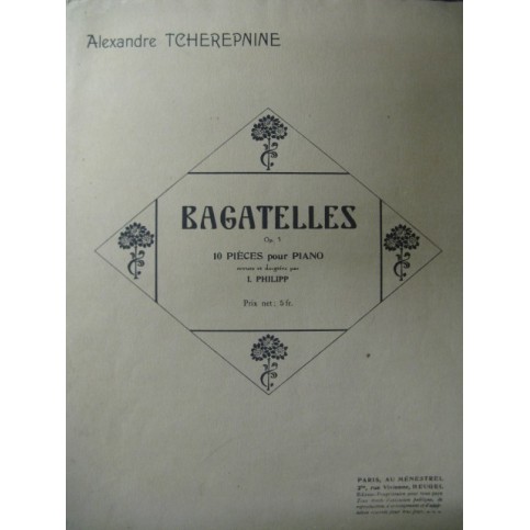 TCHEREPNINE Alexandre Bagatelles Piano 1926