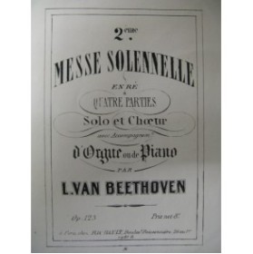 BEETHOVEN 2e Messe Solennelle Orgue Chant 1847