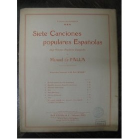 DE FALLA Manuel Siete Canciones Chant Piano 1922