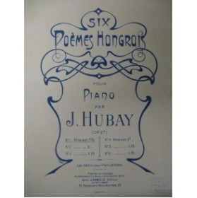 HUBAY Jeno Poème Hongrois Piano 1925