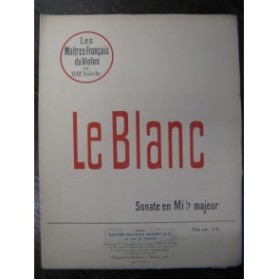 LE BLANC Sonate en Mib Majeur Piano Violon 1908