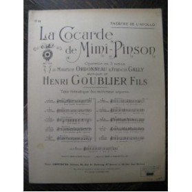 GOUBLIER Henri La Cocarde de Mimi Pinson No 11 Chant Piano 1948