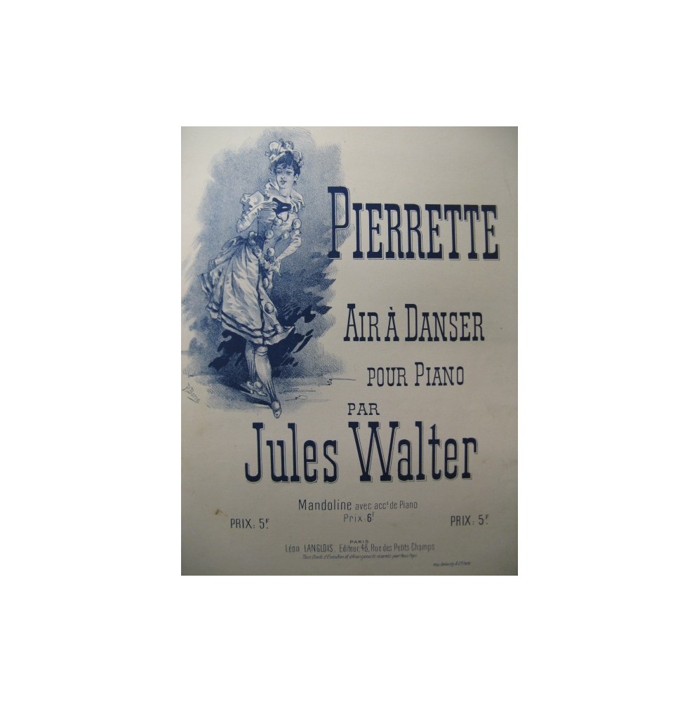 WALTER Jules Pierrette Piano XIXe