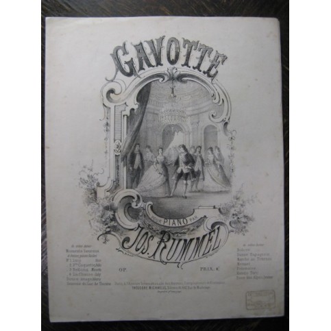 RUMMEL J. Gavotte Piano 1879