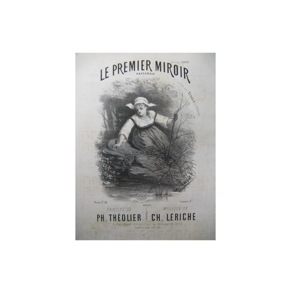 LERICHE Ch. Le Premier Miroir Chant Piano ca1850