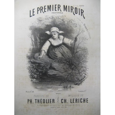 LERICHE Ch. Le Premier Miroir Chant Piano ca1850