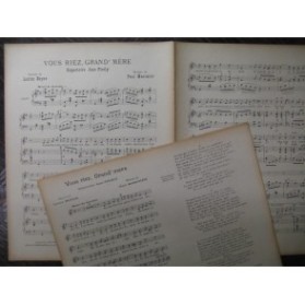 MARINIER Paul Vous Riez, Grand'mère Chant Piano 1914