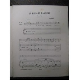 VERDI Giuseppe Un Ballo in Maschera No 13 Chant Piano 1882