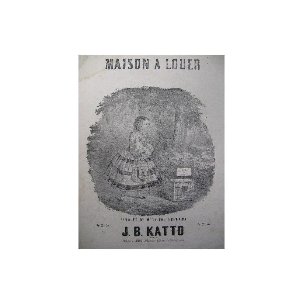 KATTO J. B. Maison à Louer Chant Piano 1858