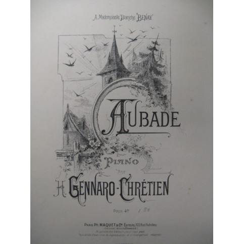 GENNARO-CHRETIEN H. Aubade Piano XIXe