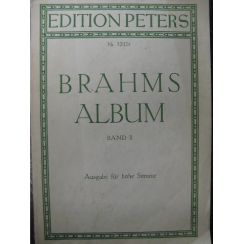 BRAHMS Johannes Lideder Band II Chant Piano