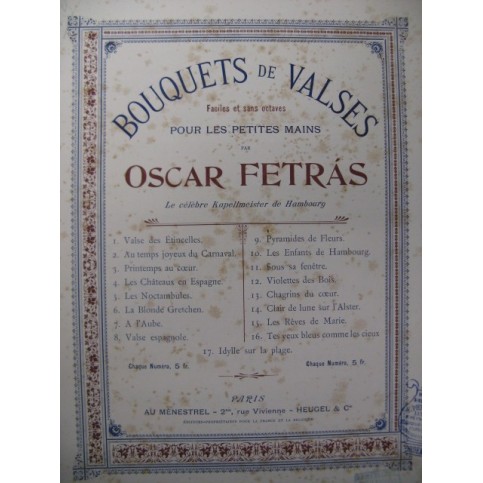 FETRAS Oscar Tes Yeux Bleus Piano 1901﻿