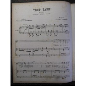 COLLIN Lucien Trop Tard Chant Piano XIXe