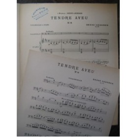 LEDERER Dezso Tendre Aveu Violoncelle Piano 1926