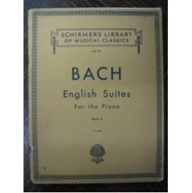 BACH J. S. English Suites Vol II Piano