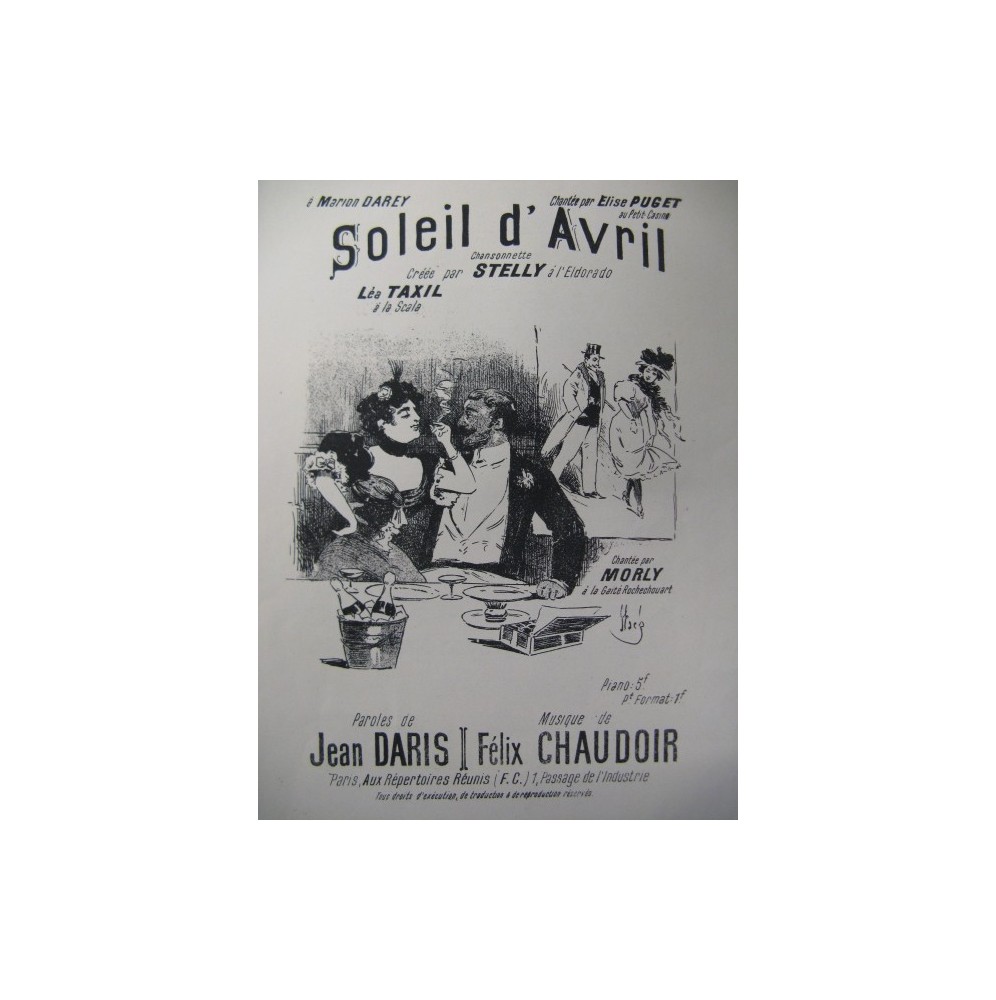 CHAUDOIR Félix Soleil d'Avril Chant Piano XIXe