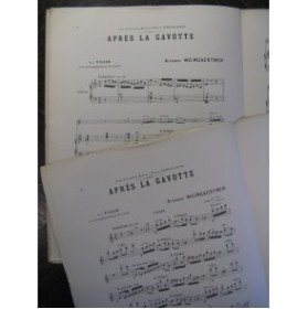 WEINGAERTNER Alphonse Après la Gavotte Violon Piano 1905
