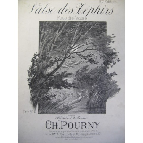 POURNY Charles Valse des Zéphirs Piano Chant XIXe