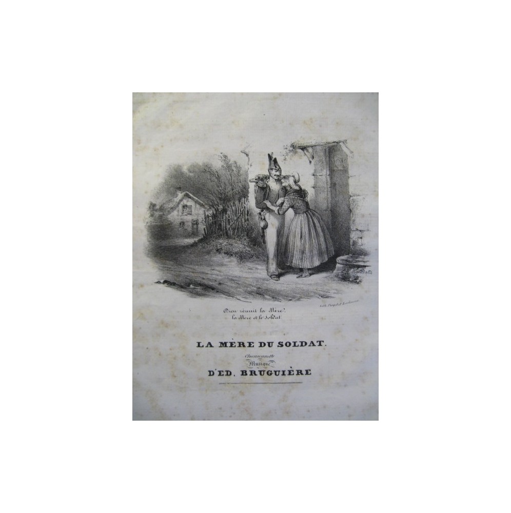 BRUGUIERE Edouard La Mère du Soldat Chant Piano ca1830