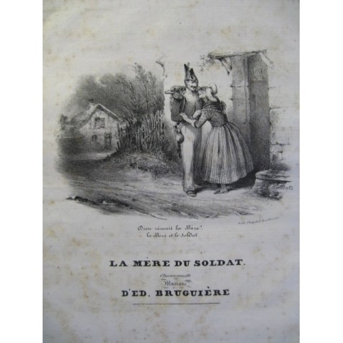 BRUGUIERE Edouard La Mère du Soldat Chant Piano ca1830