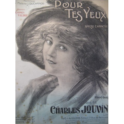 JOUVIN Charles Pour tes Yeux Piano 1906