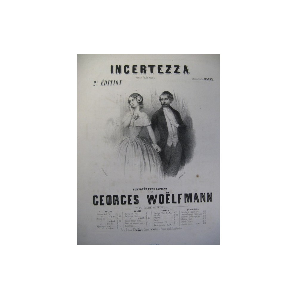 WOELFMANN Georges Incertezza Piano XIXe