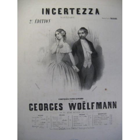 WOELFMANN Georges Incertezza Piano XIXe