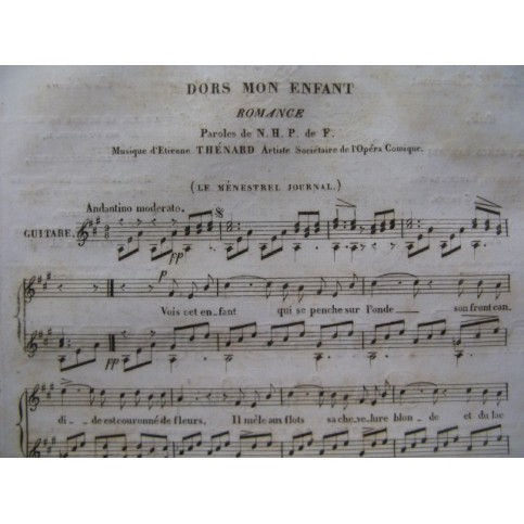 THÉNARD Etienne Dors mon enfant Guitare Chant 1834