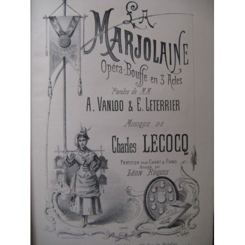 LECOCQ Charles La Marjolaine Opera autographe Lecocq 1877
