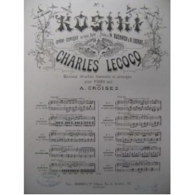 LECOCQ Charles Kosiki No 9 Baiser Piano 1876