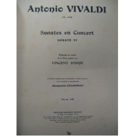 VIVALDI Antonio Sonate VI Violoncelle Cordes 1926