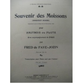 FAYE JOZIN Souvenir des Moissons Piano 1905