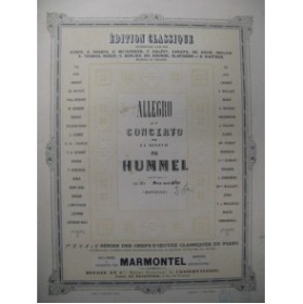 HUMMEL J. N. Allegro Concerto op 85 Piano XIXe