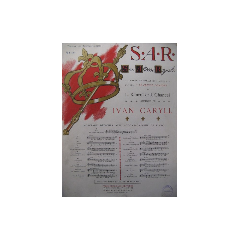 CARYLL Ivan La Valse de Cyrill No 14 Chant Piano 1909