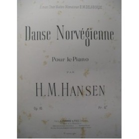 HANSEN H. M. Danse Norvégienne Piano 1896