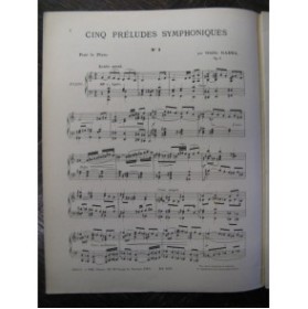 GADDA Giulio 5 Préludes Symphoniques Piano 1895