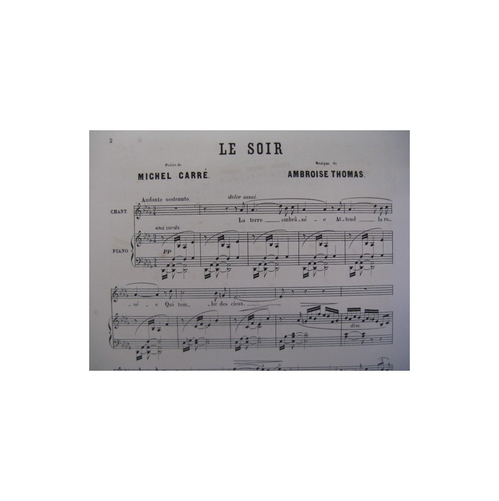 THOMAS Ambroise Le Soir Chant Piano 1869