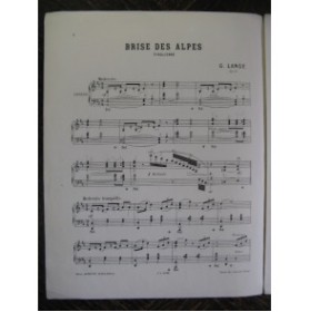 LANGE G. Brise des Alpes Piano 1890