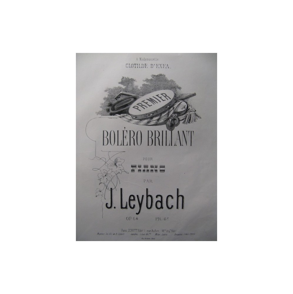 LEYBACH J. Boléro Brillant Piano XIXe