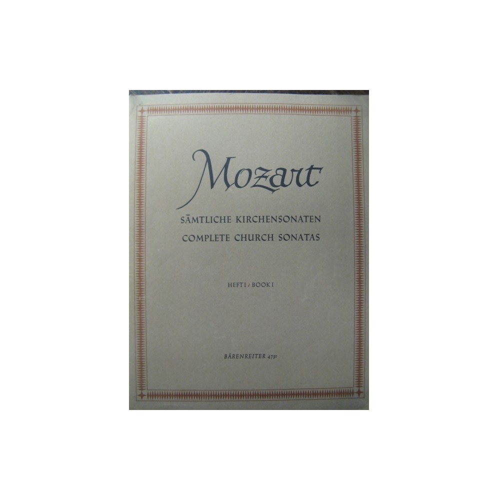 MOZART W. A. Complete Church Sonatas 1 Orgue Violon
