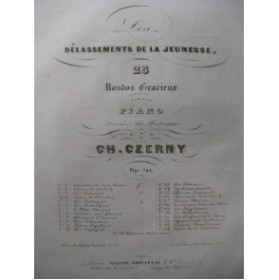 CZERNY Charles Chant Tyrolien Piano 1844