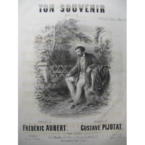 PIJOTAT Gustave Ton Souvenir Chant Piano XIXe