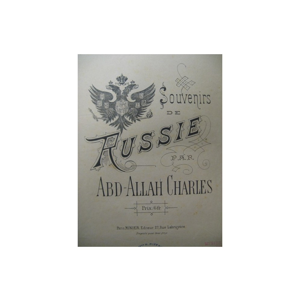 ABD-ALLAH CHARLES Souvenir de Russie Piano