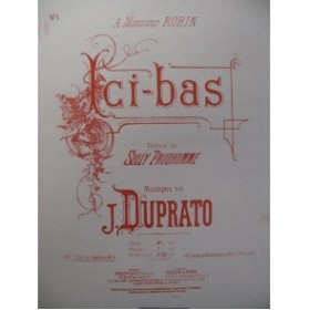 DUPRATO J. Ici-bas Chant Piano 1875