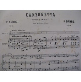 DANBE Jules Canzonetta Violon Piano XIXe