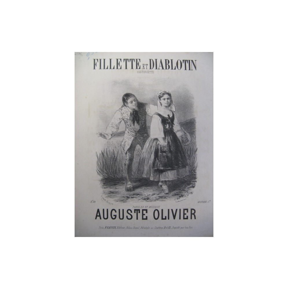 OLIVIER Auguste Fillette et Diablotin Chant Piano XIXe